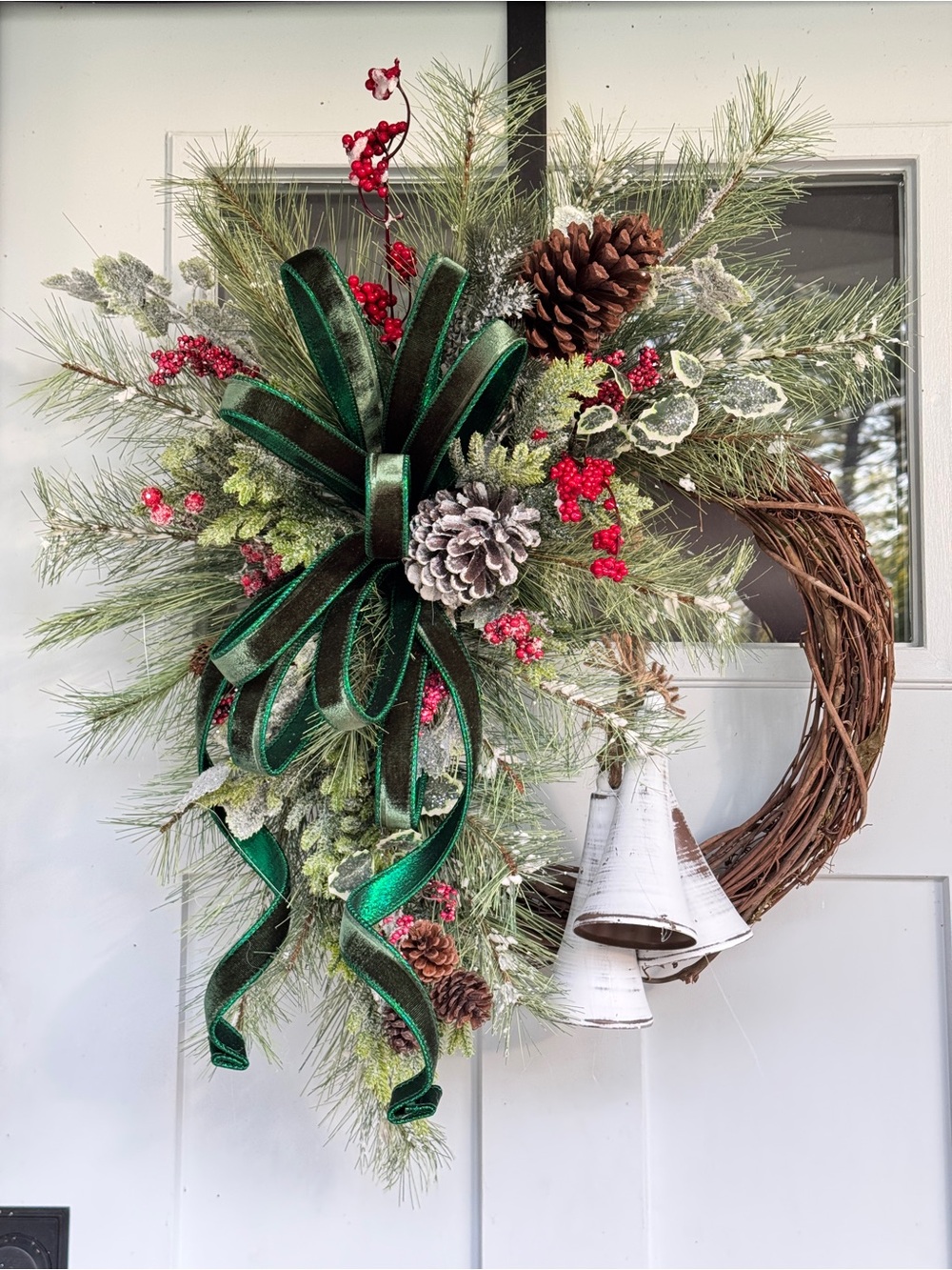 Rustic Winter Belfry Bell Wreath